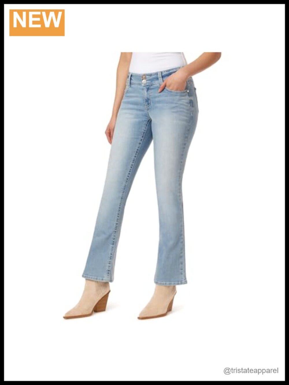 Women's Bling Bootcut Jeans Luscious Curvy Fit Insta Stretch Denim